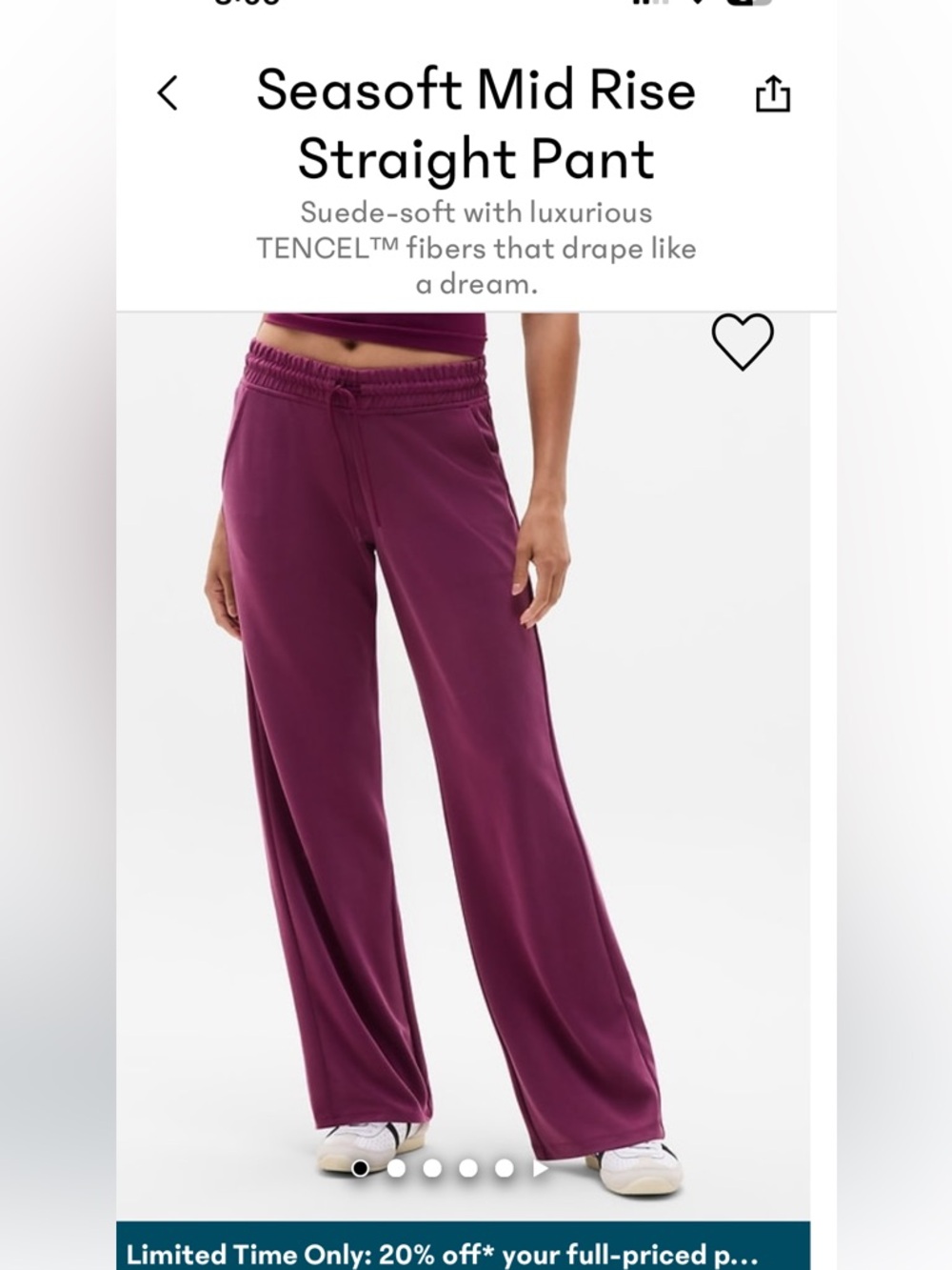 Petite Medium Athleta Burgundy sea soft mid-rise Pants washed and never worn PM